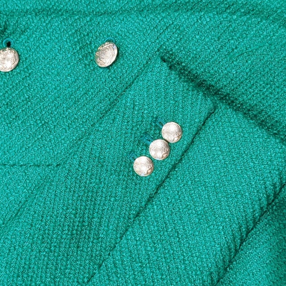 J. Crew School Boy Blazer Picnic Tweed Kelly Green Size 8 - Picture 11 of 17